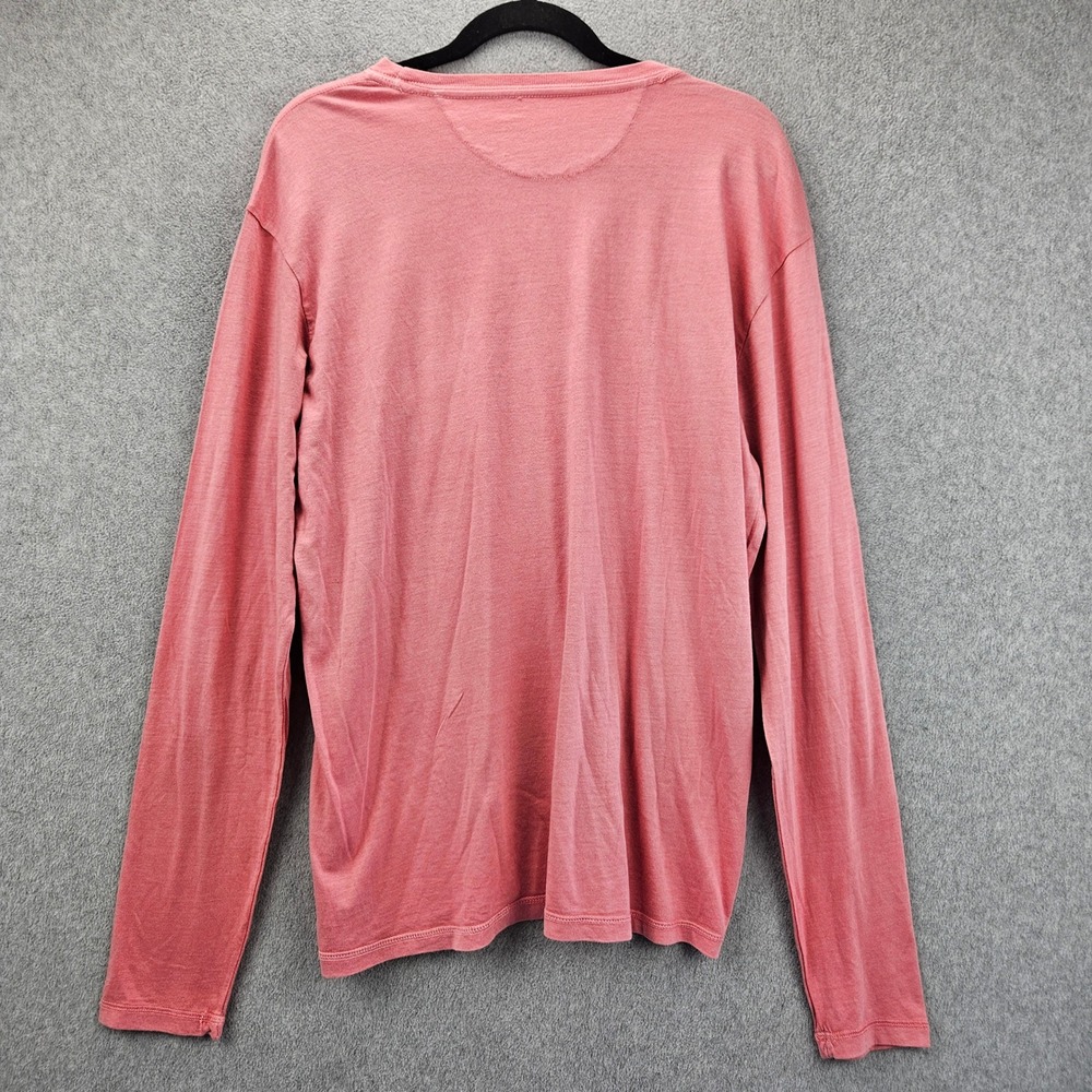 JOHNNIE-O | Mens Med Pink Long Sleeve Cotton Modal Pocket T-Shirt Surfer Logo - Picture 2 of 15